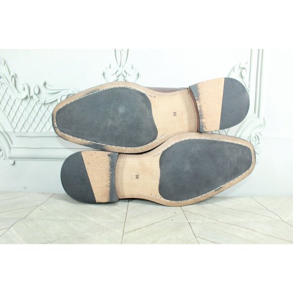 Black Brown 1826 Men's Brown Leather  Plain Toe Oxford Derby Shoes Size 9 M - Picture 9 of 9